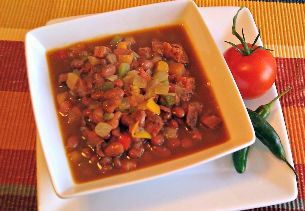 Charro Style Beans with Spices and Chorizo