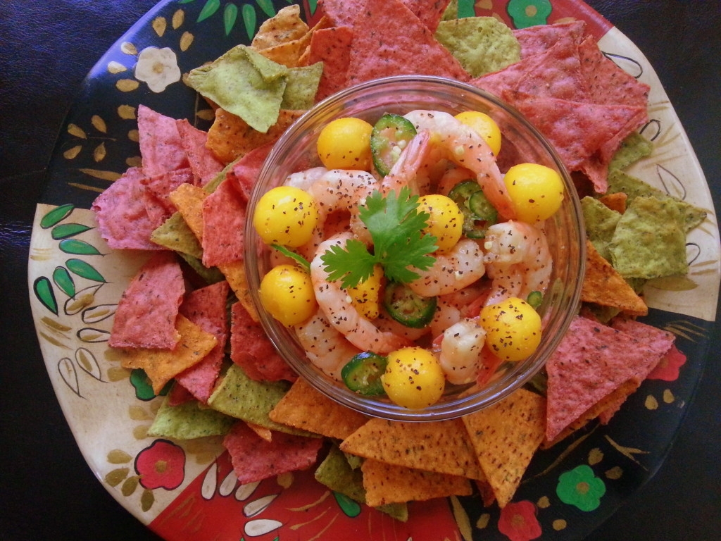 Serving suggestion for the UMAMI Shrimp Ceviche