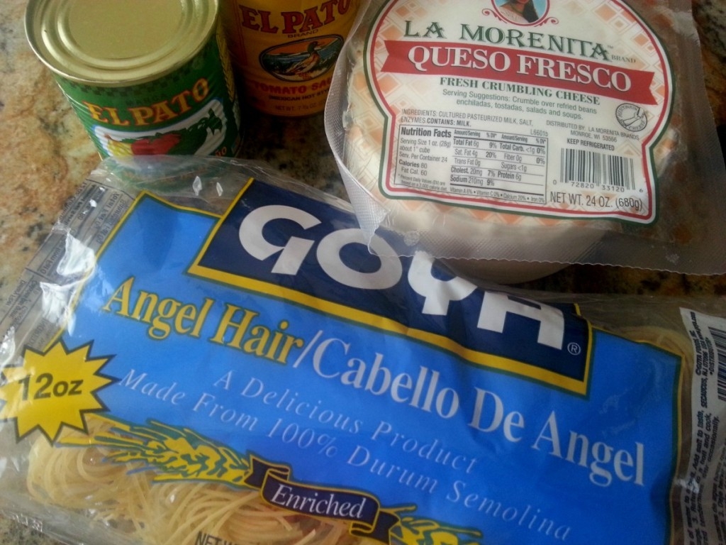 Ingredients for preparing Fideo Mexican Style #ABRecipes