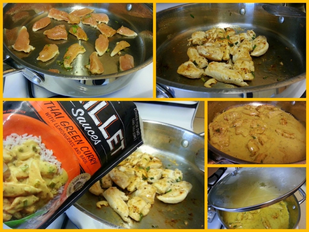 Thai Green Curry cooking process using Campbells Skillet Sauce #dinnersauces