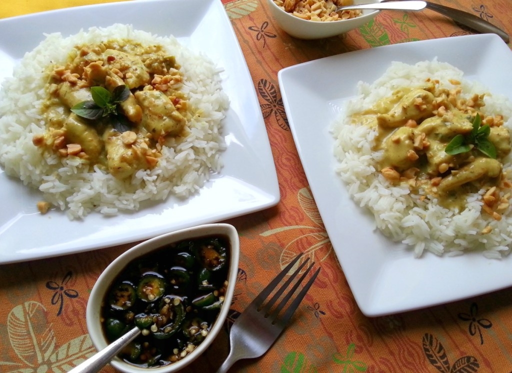 Thai Green Curry Chicken with Campbells Skillet Sauces for Two #dinnersauces