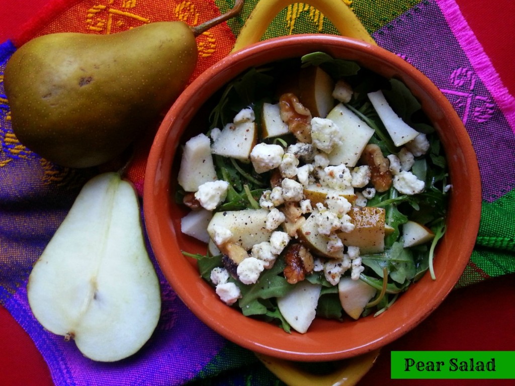 Bosc Pear Salad with field greens, gorgonzola dolce and walnuts #ABRrecipes #VRE