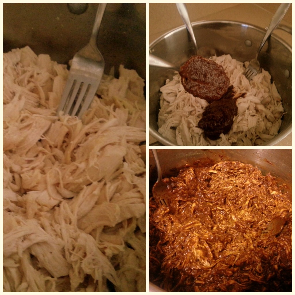 Process to prepare shredded white meat with mole #ABRecipes