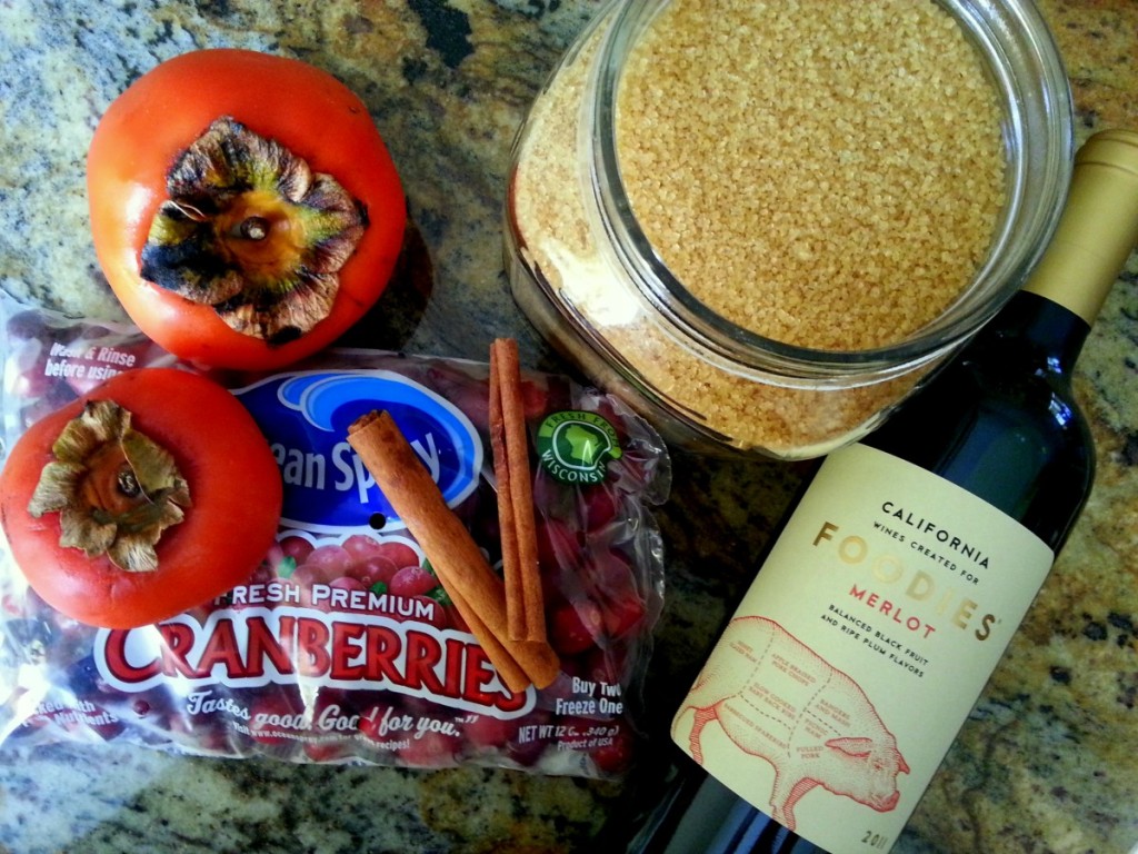 Ingredients for preparing the Cranberry Sauce with Persimmon #ABRecipes