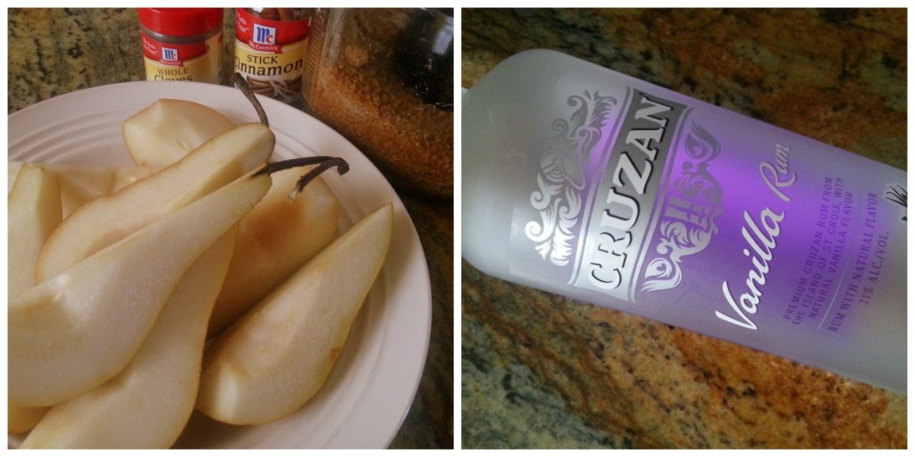 Ingredients to prepare Vanilla Rum Pears #ABRrecipes