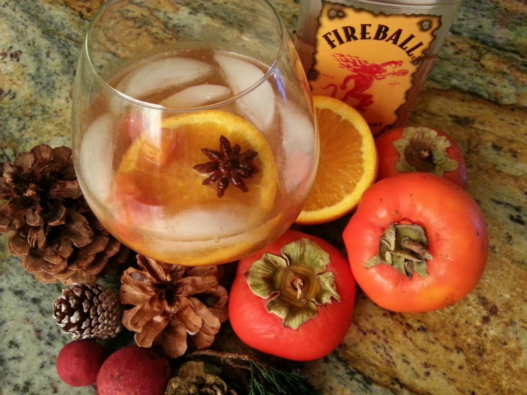 Persimmon Cocktail with Cinnamon Whiskey #ABRecipes