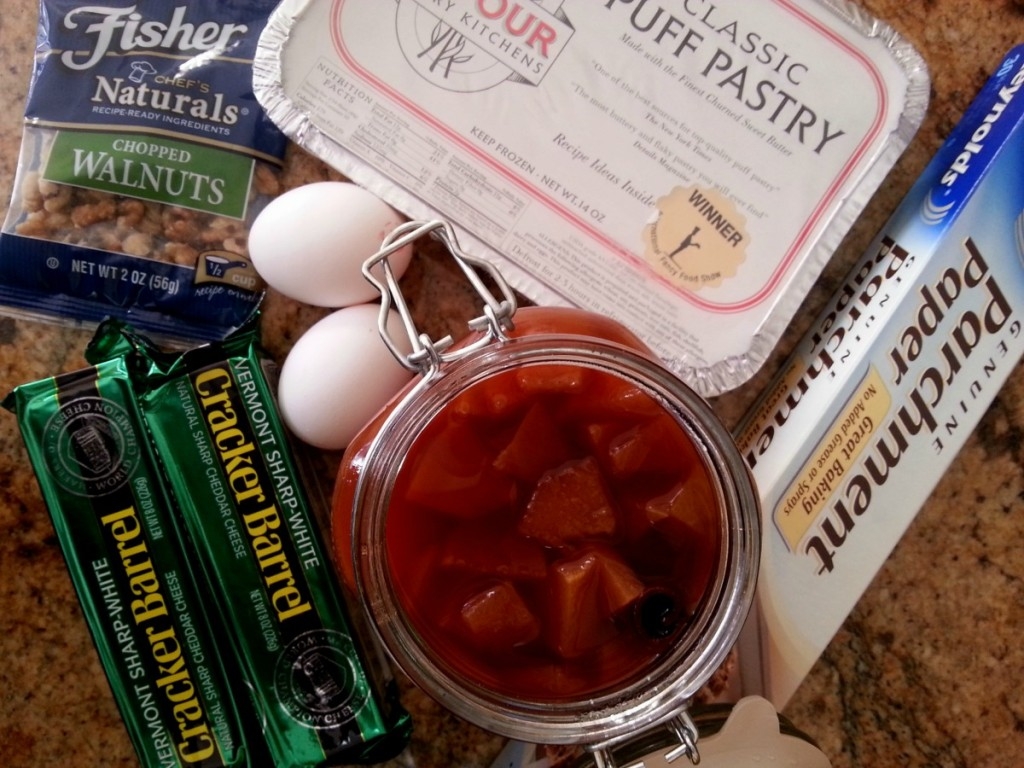 Ingredients for preparing quince cheddar strudel #KraftyCooking #ABRecipes