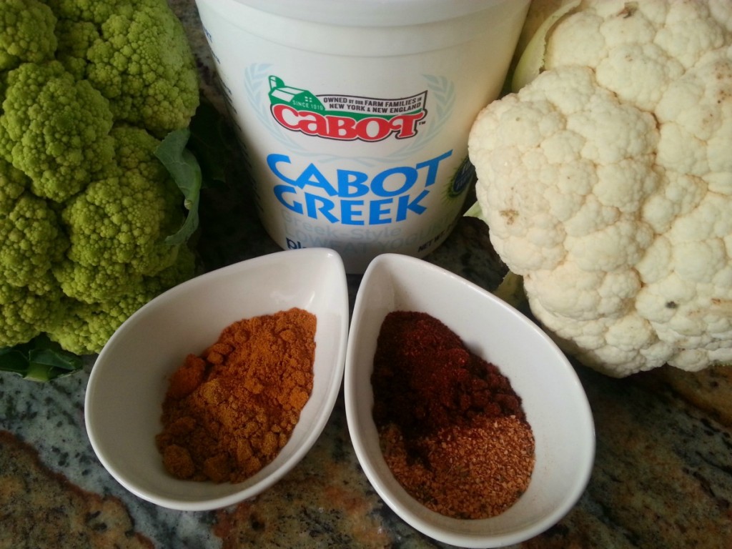 Ingredients for preparing Roasted Cauliflower with Spicy Yogurt Sauce #ABRecipes