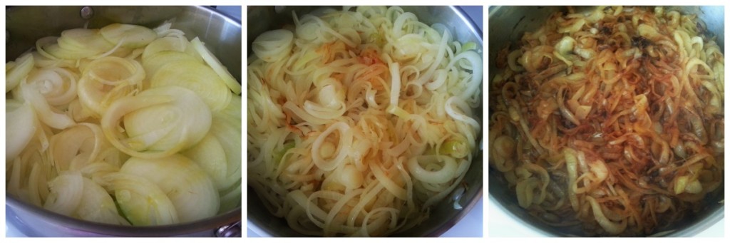 Browning the onions to prepare french onion soup #ABRecipes