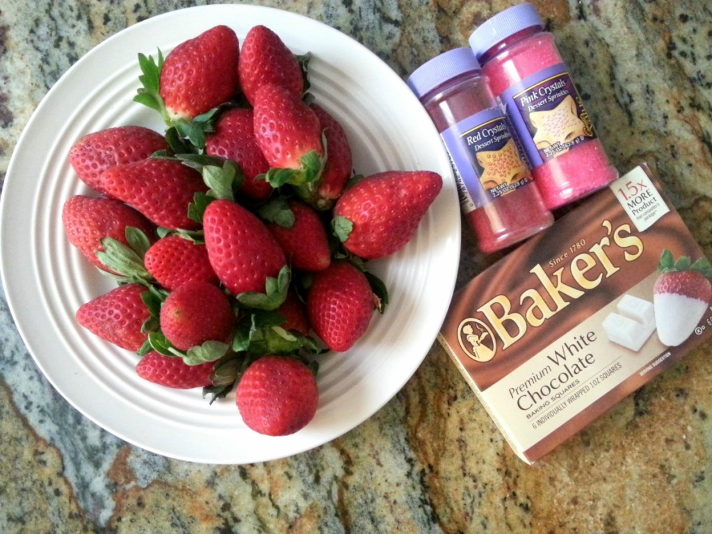 Ingredients for preparing White Chocolate Strawberries #ABRecipes