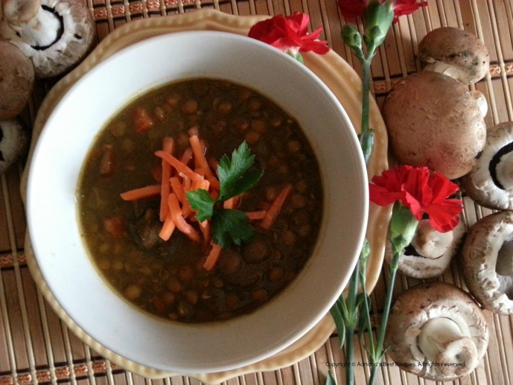 Mushroom Lentil Soup #MushroomMakeover