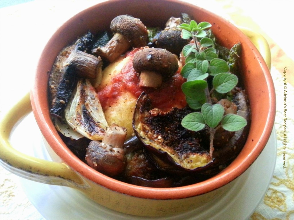 Roasted Mushroom Veggie Bowl, a rustic Italian masterpiece #MushroomMakeover