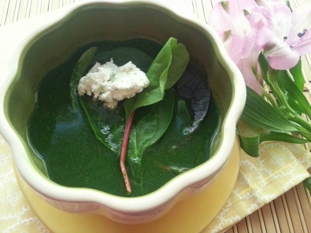 Spinach soup with Blue Cheese for Lent #ABRecipes