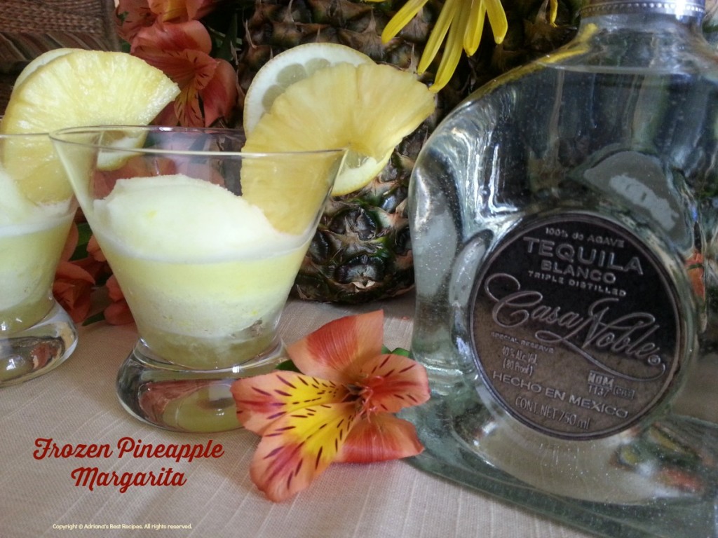 Frozen Pineapple Margarita with organic tequila blanco Crystal #CasaNobleTequila #ABRecipes