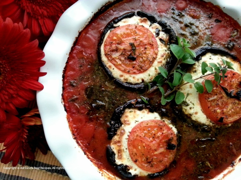 Portabella Mushroom Caprese #MushroomMakeover