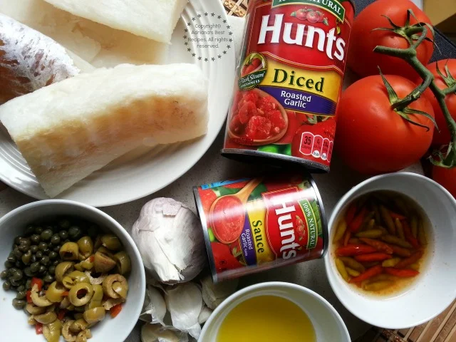 Ingredients for cooking the Spanish Style Cod recipe