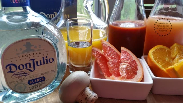 Ingredients to make the Vampiro Cocktail with Don Julio Tequila #DonJulio #ad