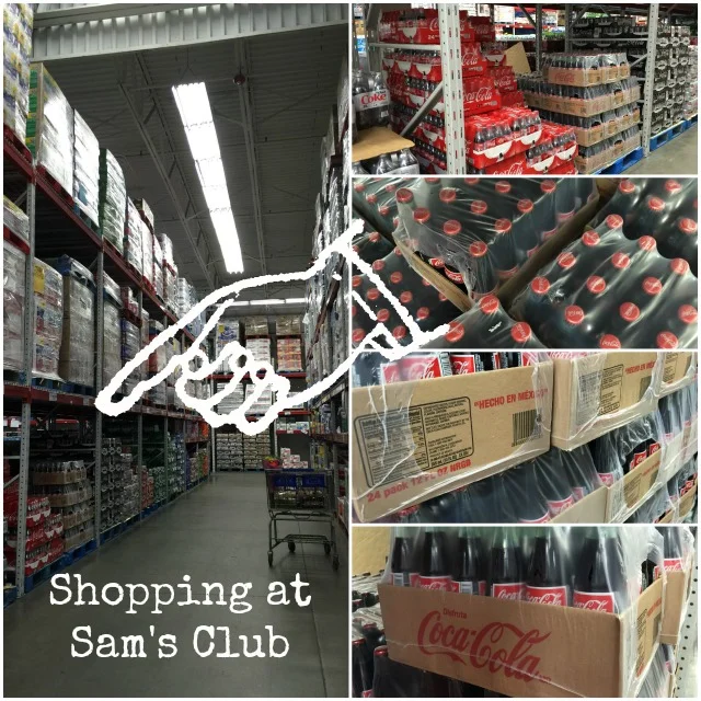 Shopping at Sam's Club for Coke de Mexico Coca-Cola in glass bottles #ShareHolidayJoy 