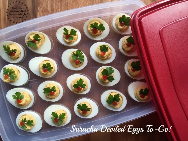 Sriracha Deviled Eggs To-Go #ShareTheHoliday AD