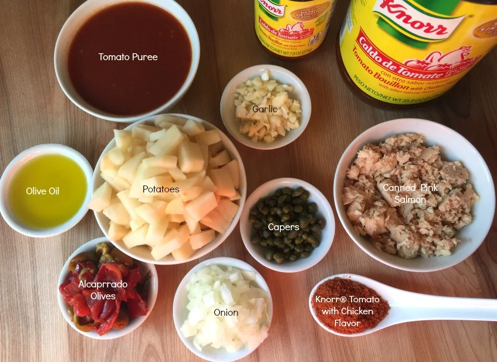 Ingredients for making the Spanish Salmon Empanadas