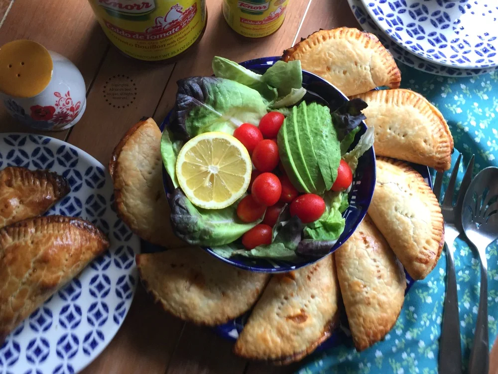 Spanish Salmon Empanadas paired with a fresh salad