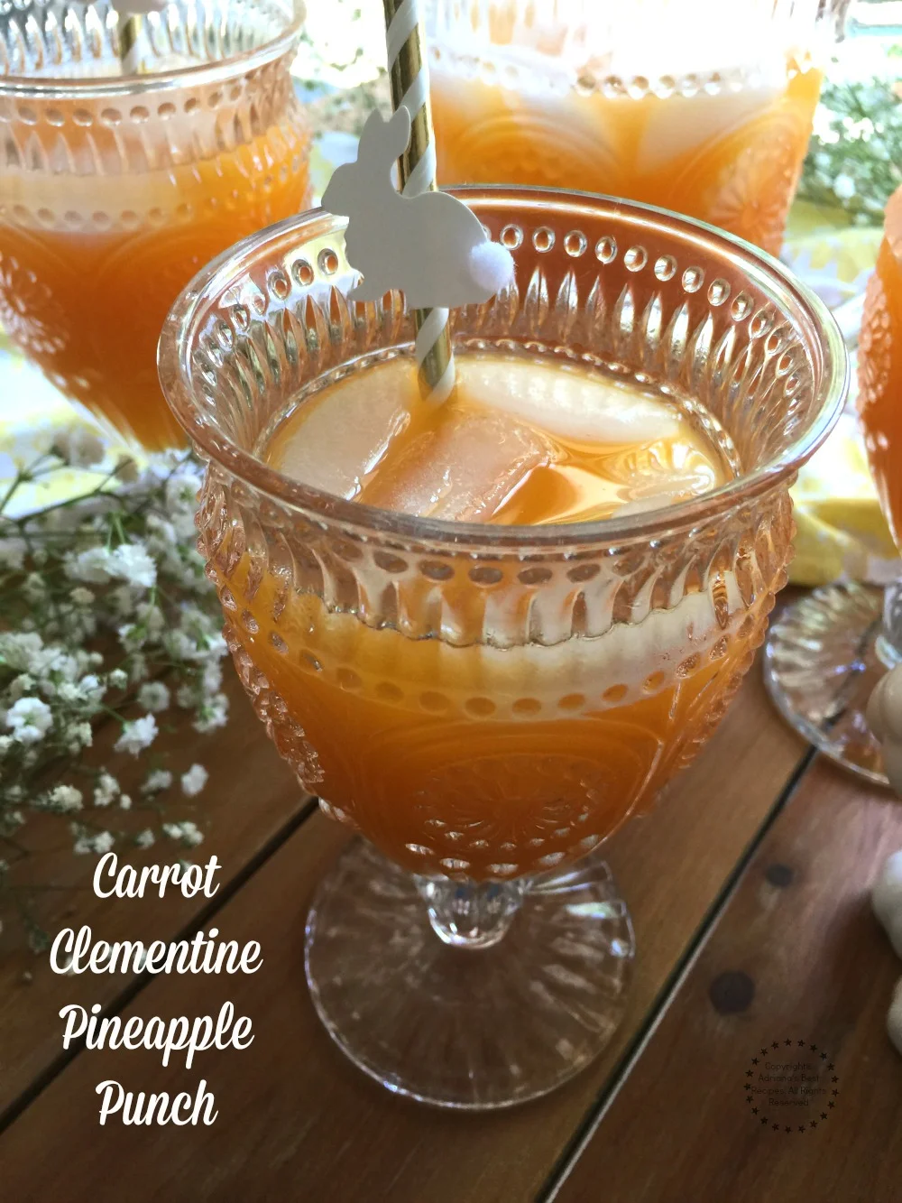 Carrot Clementine Pineapple Punch made with freshly pressed juice