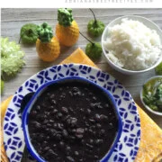 Cuban Black beans served with white rice