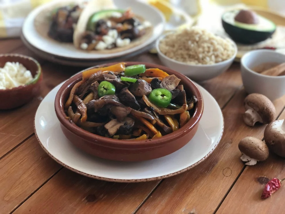 Fajitas Vegetarianas con Verduras Frescas de la Florida