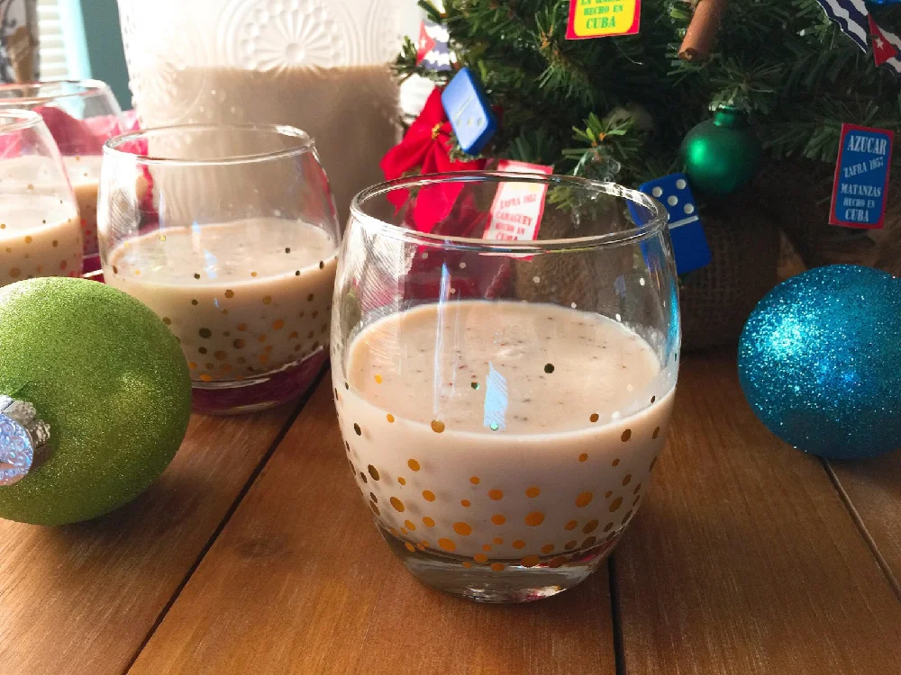 Making homemade coquito