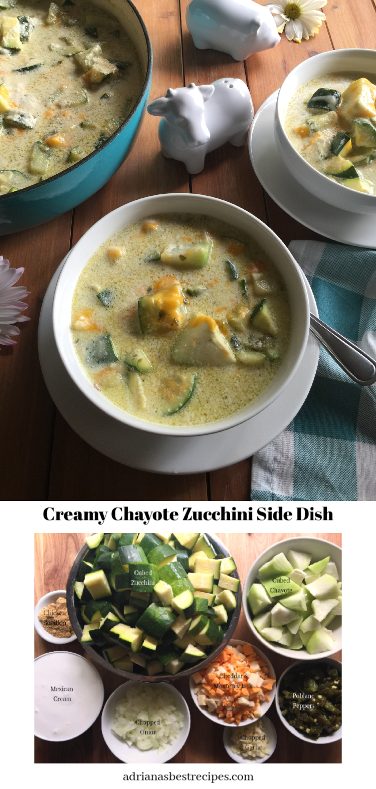 Creamy Chayote Zucchini Side Dish - Adriana's Best Recipes