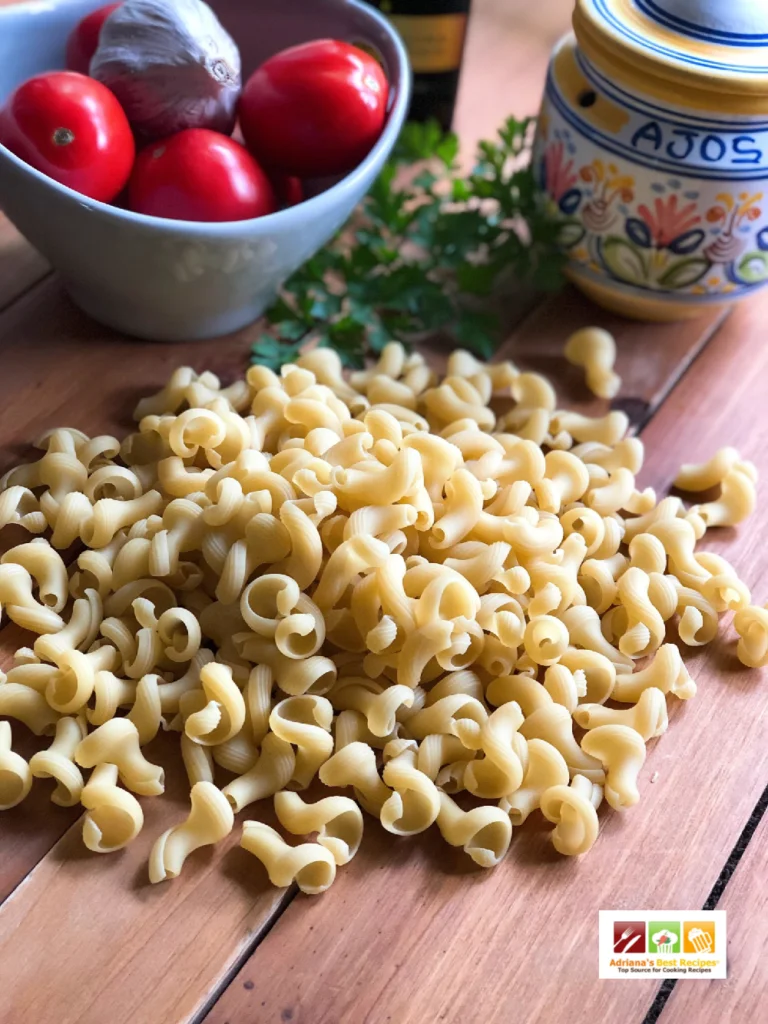 Ingredients for making the Trompetti Pomodoro