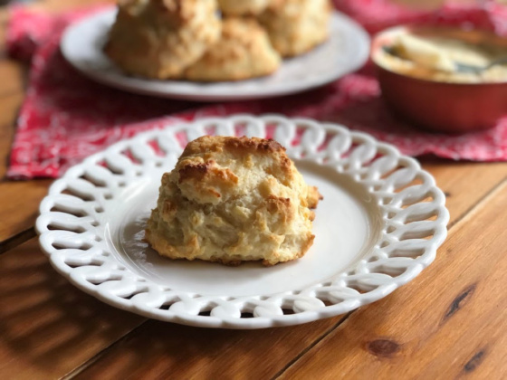 Drop biscuits plated and ready to enjoy with butter