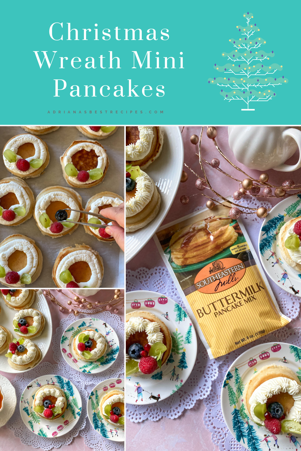 Christmas Wreath Mini Pancakes - Adriana's Best Recipes